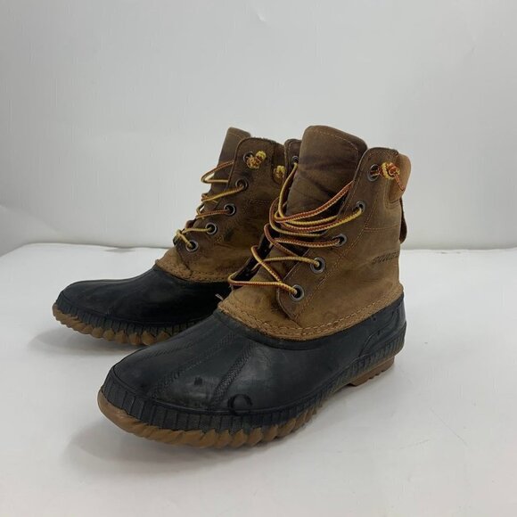 Sorel Men's Cheyanne Lace Rain Waterproof Winter Leather Sole Duck Boot Size 9 - Picture 1 of 12